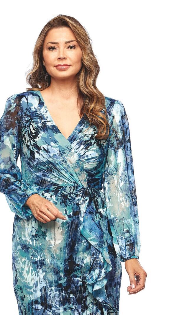 Ocean Print Burnout Cocktail Dress - Image 2