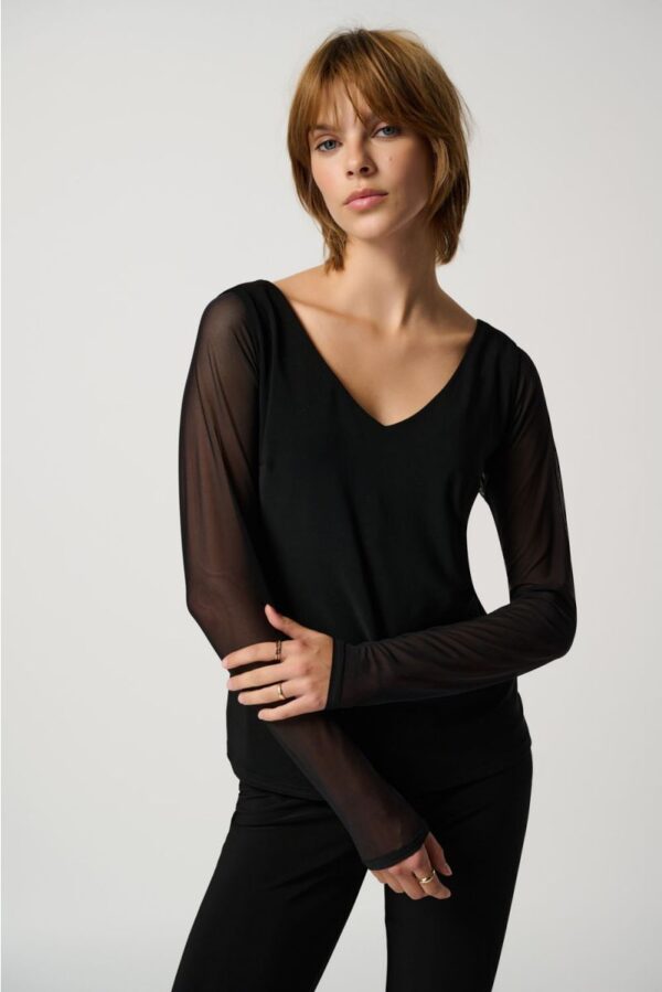 Joseph Ribkoff Black Shadow Sleeves - Image 4