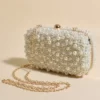 Rhianna Faux Pearl Structured Clutch