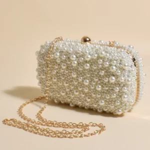 Rhianna Faux Pearl Structured Clutch