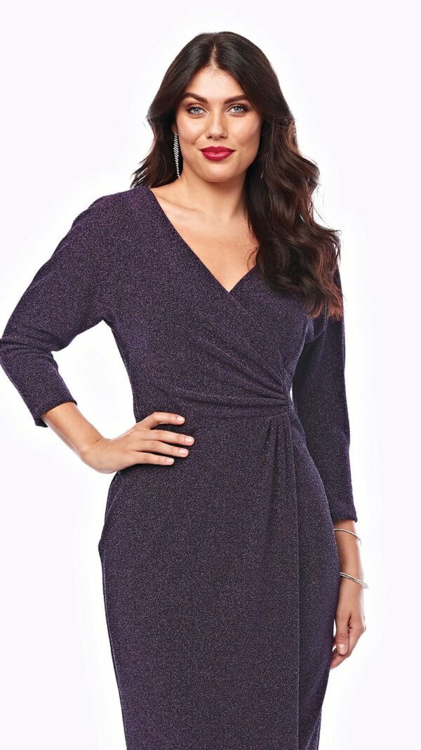 Stretch Glitter Knit Cocktail Dress - Image 2