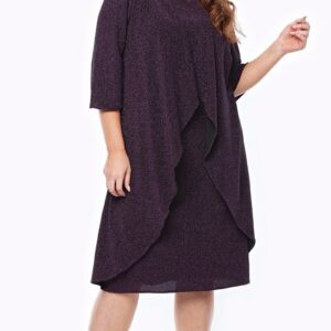 Layla Jones Stretch Glitter Knit Cocktail Dress in Berry