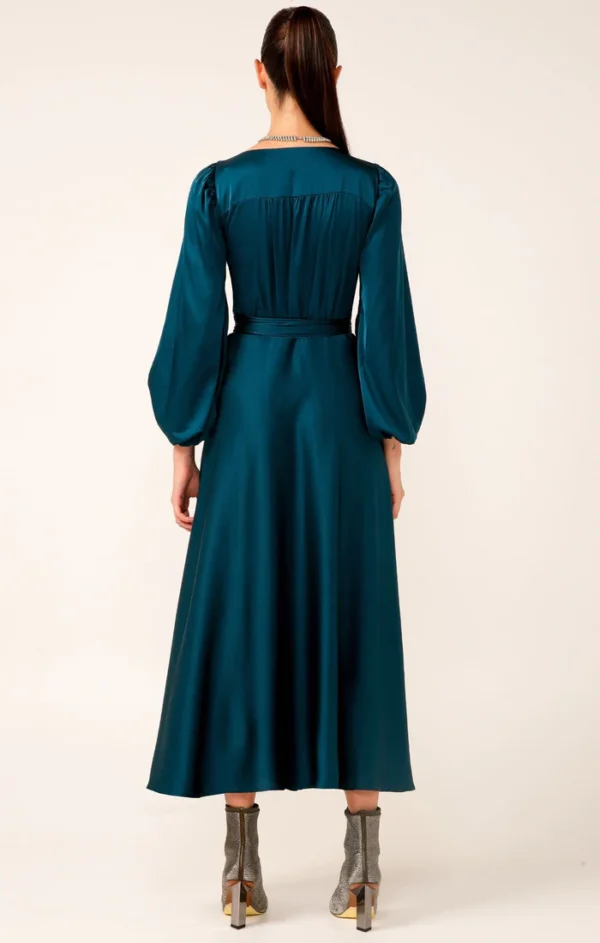 Dimmi Wrap Dress in Peacock - Image 4