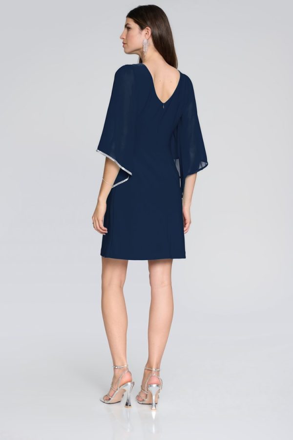 Joseph Ribkoff Silky Knit Shift Dress with Chiffon Sleeves - Image 3