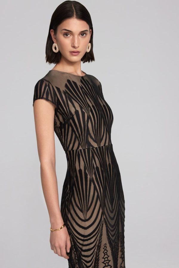 Joseph Ribkoff Embroidered Lace Trumpet Gown - Image 2