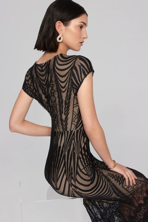 Joseph Ribkoff Embroidered Lace Trumpet Gown - Image 4