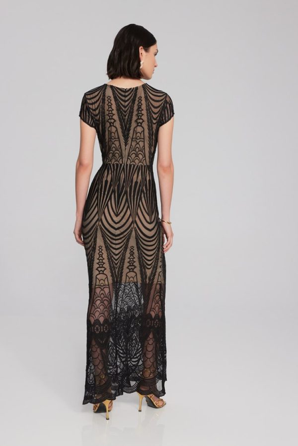 Joseph Ribkoff Embroidered Lace Trumpet Gown - Image 3