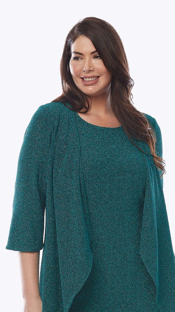 Layla Jones Stretch Glitter Knit Two Fa Cocktail Dress - Image 2