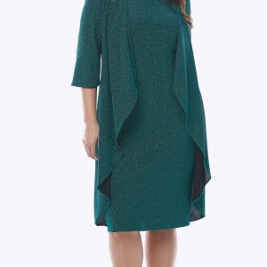 Layla Jones Stretch Glitter Knit Two Fa Cocktail Dress