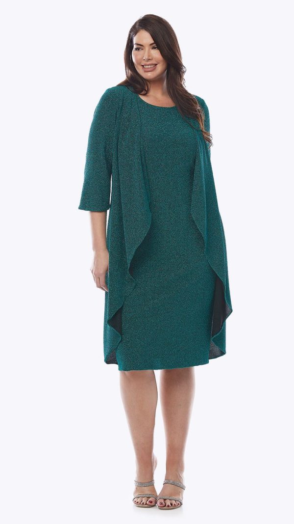 Layla Jones Stretch Glitter Knit Two Fa Cocktail Dress