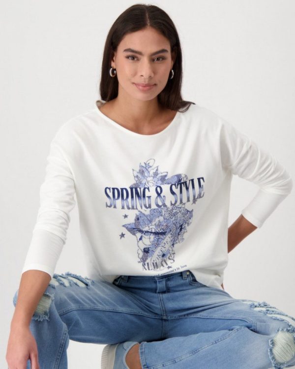 Monari T-Shirt with Decorative Stone Print