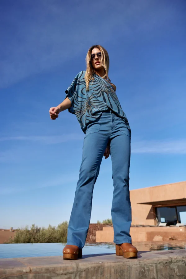 Patsi Flare Trousers - Indigo - Image 6