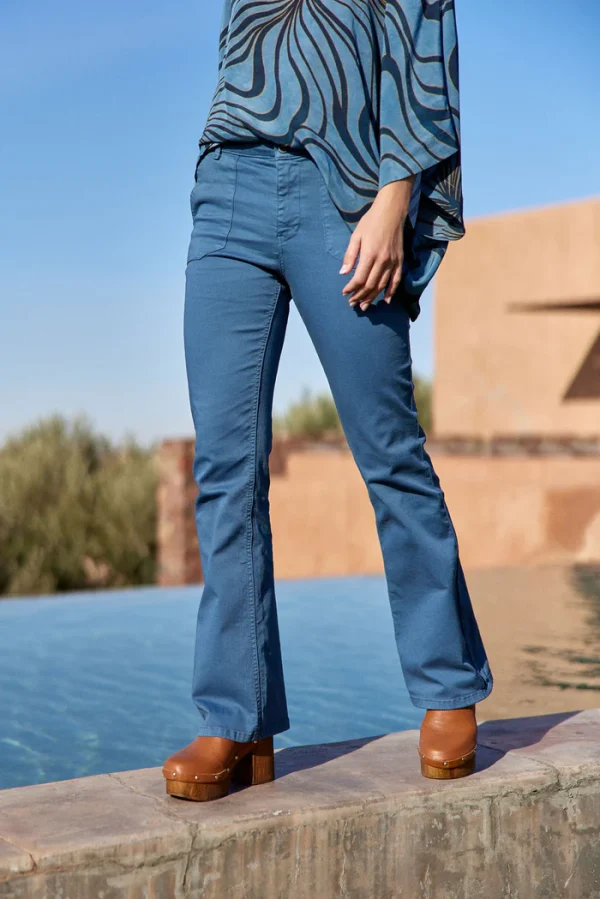 Patsi Flare Trousers - Indigo - Image 5