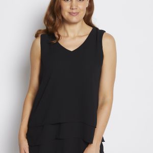 The Philosophy Moulin Sleeveless chiffon layer top is known for its lightweight and sheer quality. This sleeveless design is both stylish & feminine.