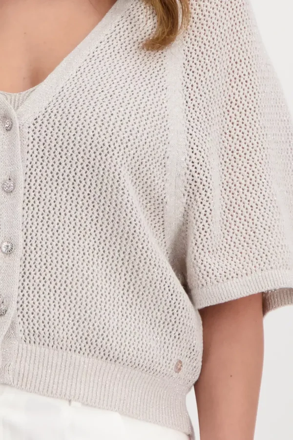 Monari Lurex Ajour Cardigan - Image 3