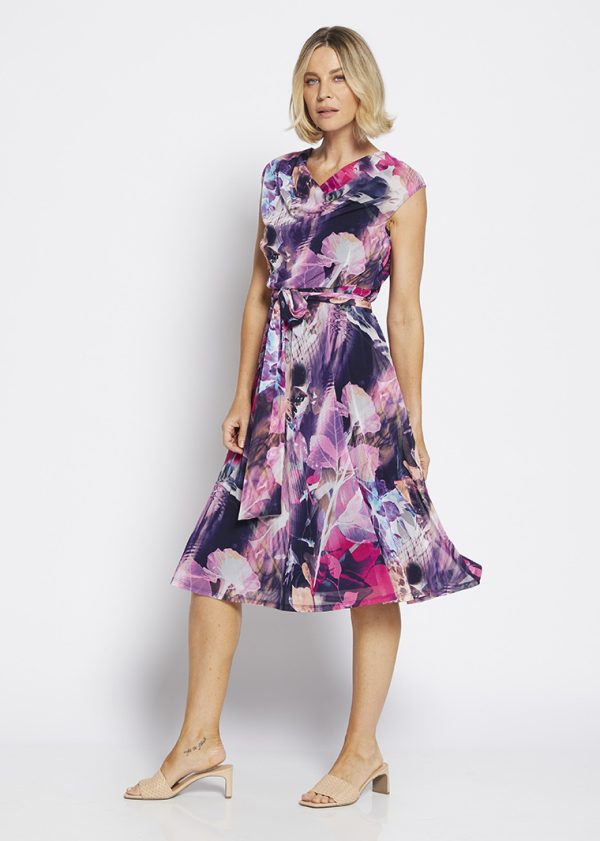 Philosophy Patsy Cowl Neck Mesh Dress