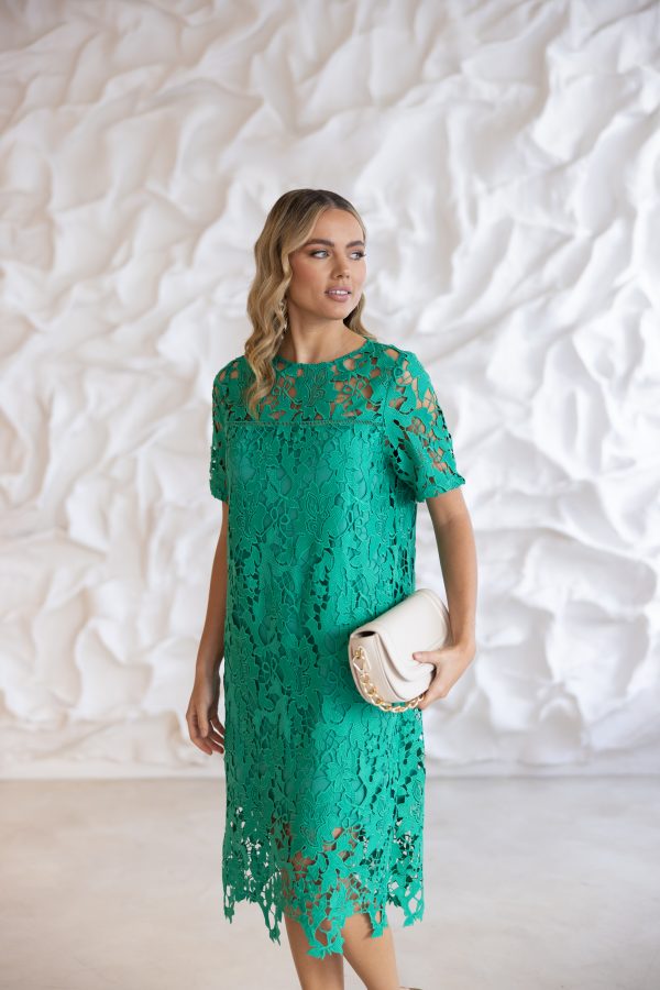 Two T's Guipure Lace Dress - Emerald - Image 4