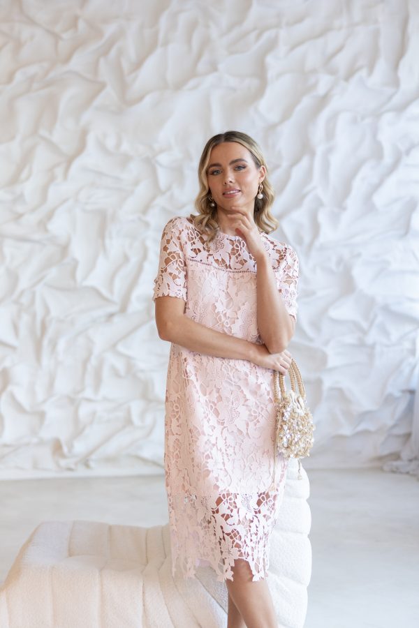 Two T's Guipure Lace Dress - Ice Pink - Image 6