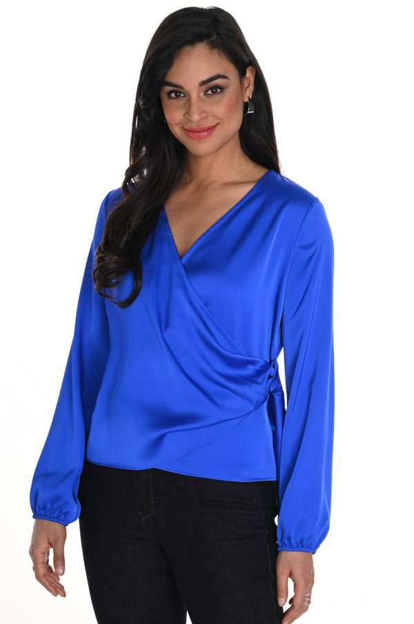 Frank Lyman Satin Wrap Style Top