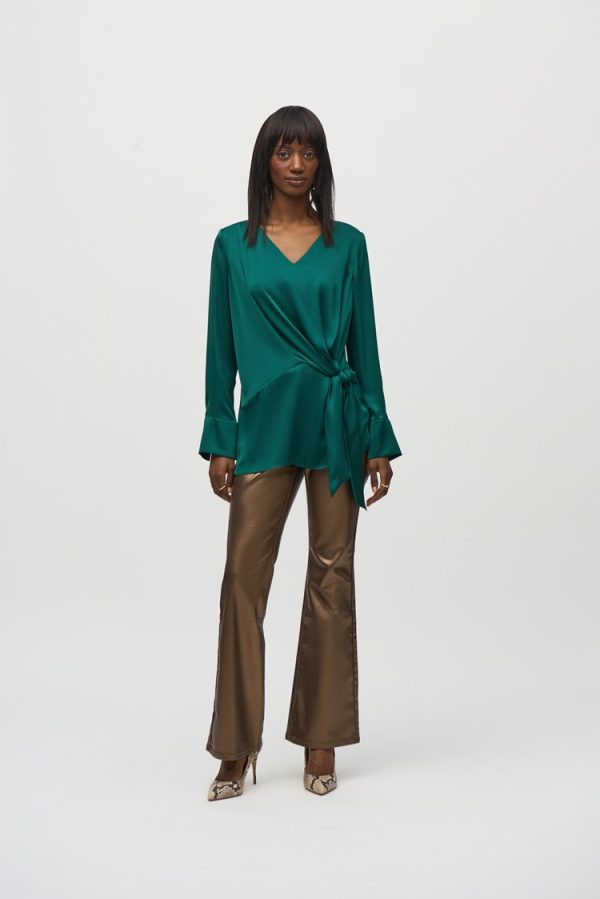 Joseph Ribkoff Satin Front Tie Straight Tunic - Image 5