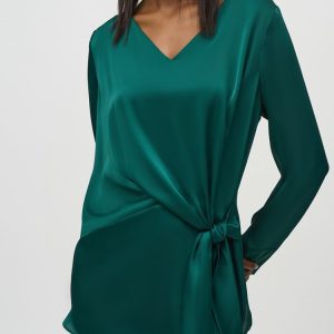 Joseph Ribkoff Satin Front Tie Straight Tunic