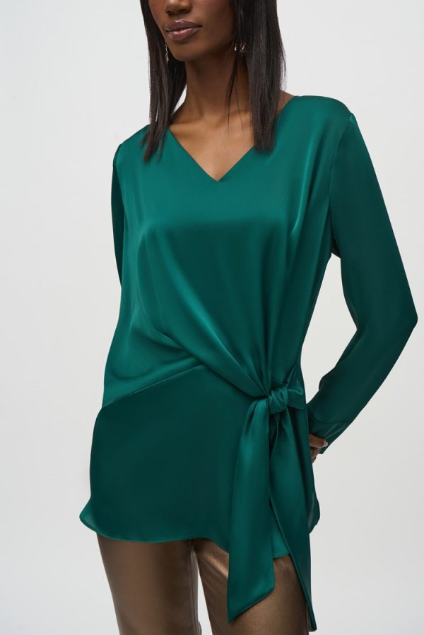 Joseph Ribkoff Satin Front Tie Straight Tunic