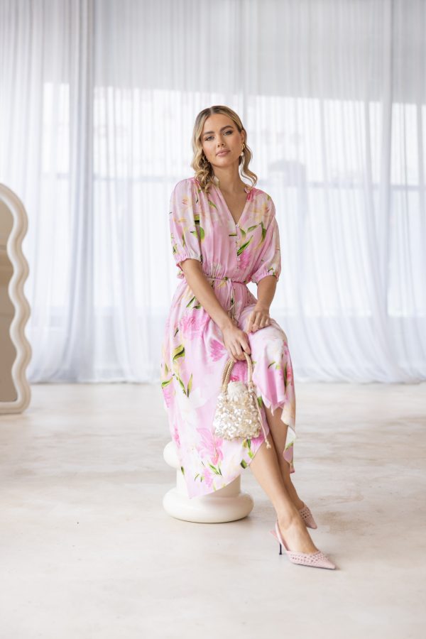 Pink Orchid Print Midi - Image 2