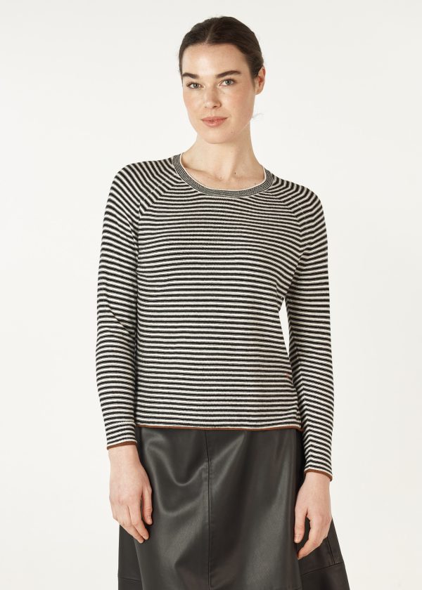 The Essential Stripe Crew is a great way to add a little dimension to an outfit. Pair with jeans or tucked into a skirt for a more polished style.