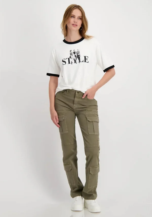 Monari T-Shirt with Black Rhinestone Print - Image 4