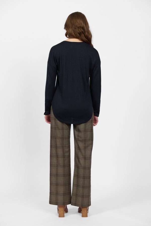 Merino V-Neck top with Button Cuff Detail - Image 3