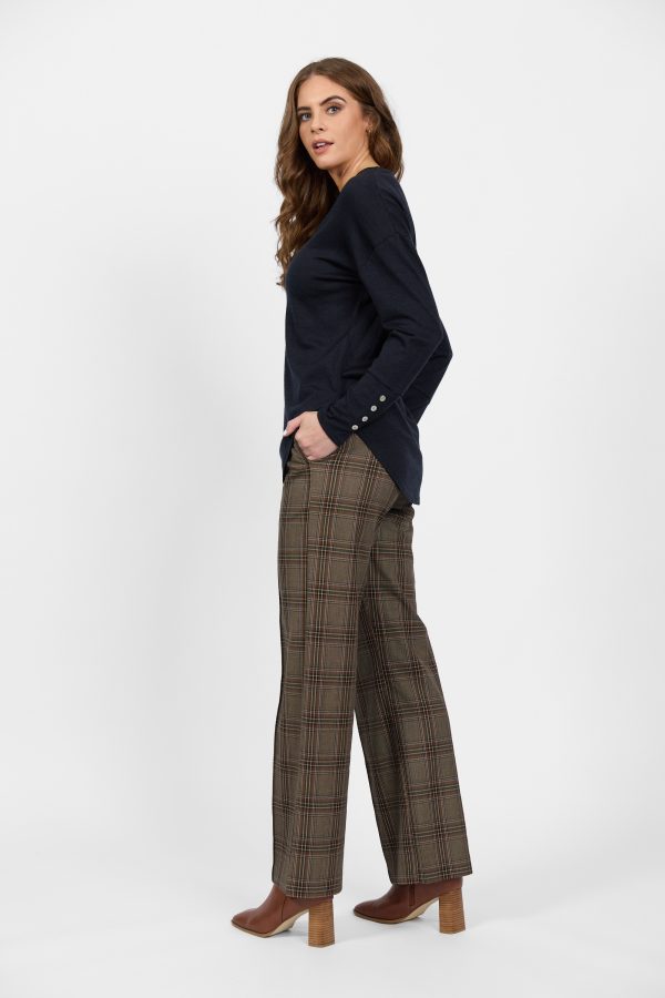 Merino V-Neck top with Button Cuff Detail - Image 4