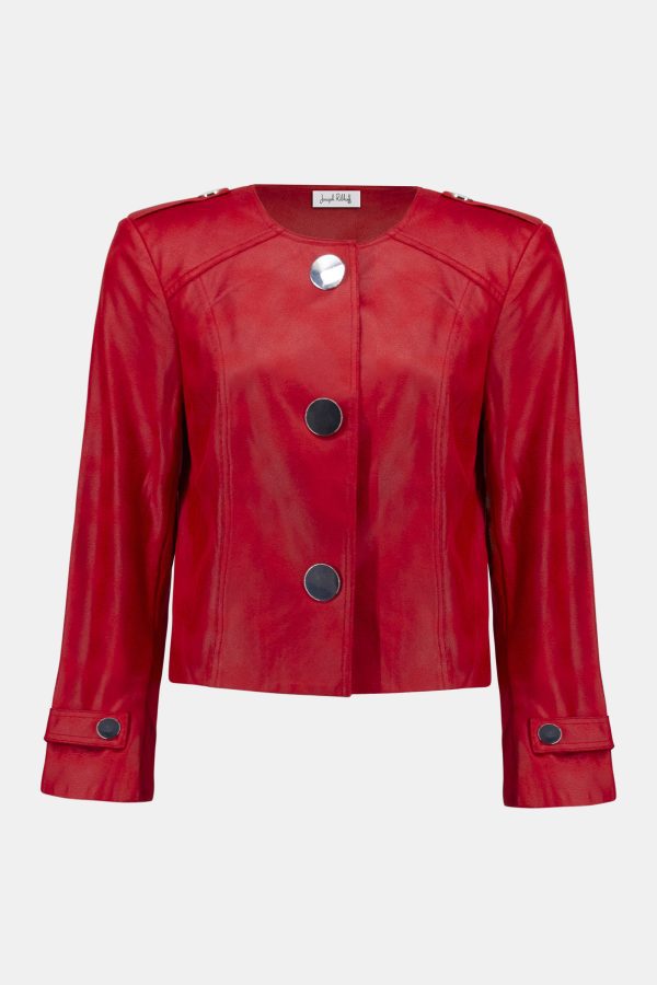 Foiled Faux Suede Boxy Jacket - Image 4