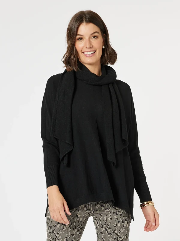 Stay stylish and warm with the versatile Remy Scarf Knit.This 2 in 1 acts as both a scarf and a knitted top, perfect for keeping you cosy in colder weather.