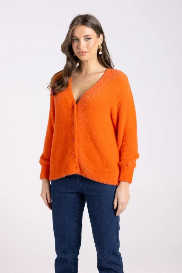 Fluffy Cardigan - Tangerine - Image 2