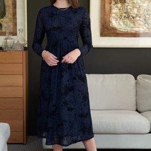 Foil International Velvet Dress in Splatter Midnight