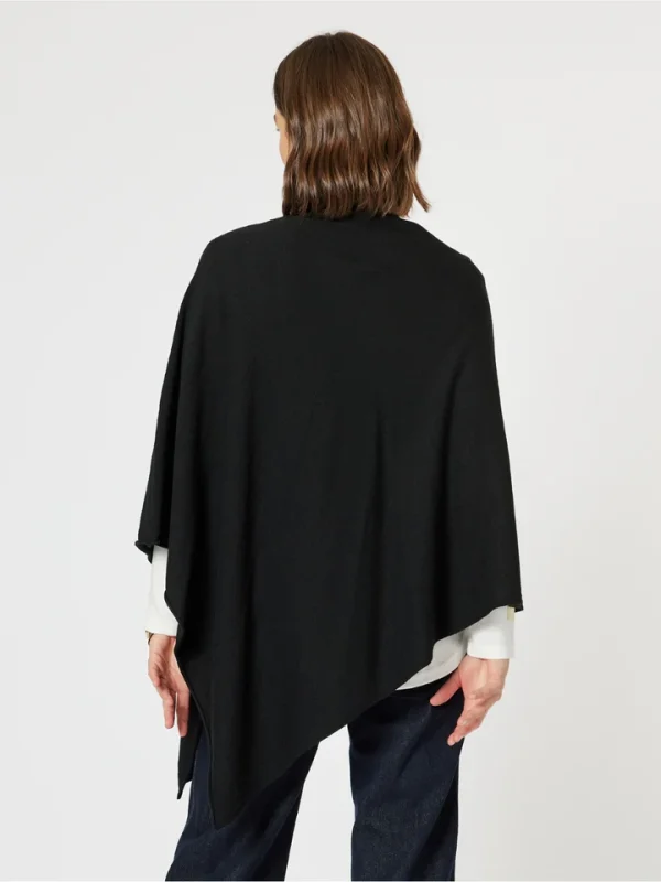 Macy Knit Poncho - Black - Image 3