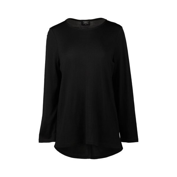 Merino Long Sleeve Top with Back Button Placket - Image 9