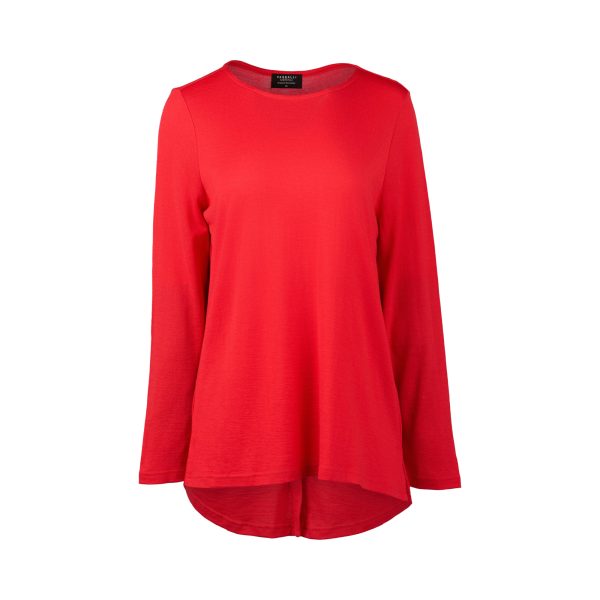 Merino Long Sleeve Top with Back Button Placket - Image 4