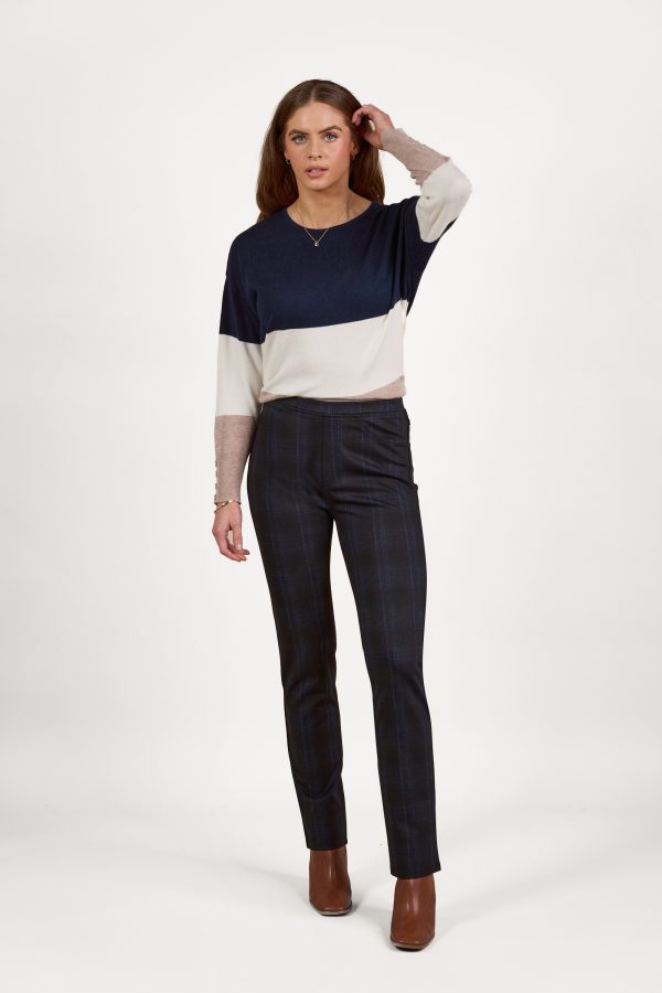 Vassalli Slim Leg Printed Ponti Pull On Pant - Neptune - Image 2