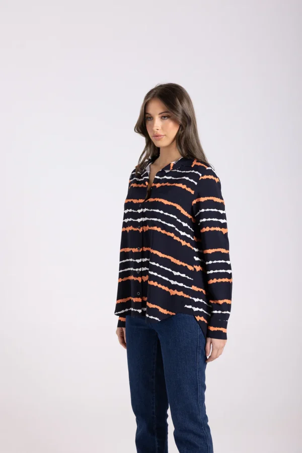 Tye Dye Shirt - Navy/Tangerine/White - Image 2