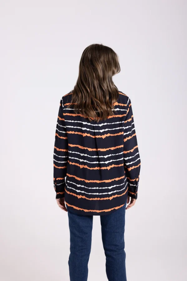 Tye Dye Shirt - Navy/Tangerine/White - Image 3
