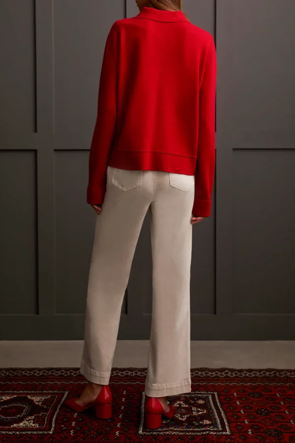 Double Knit Collared Sweater Cardigan - Image 3
