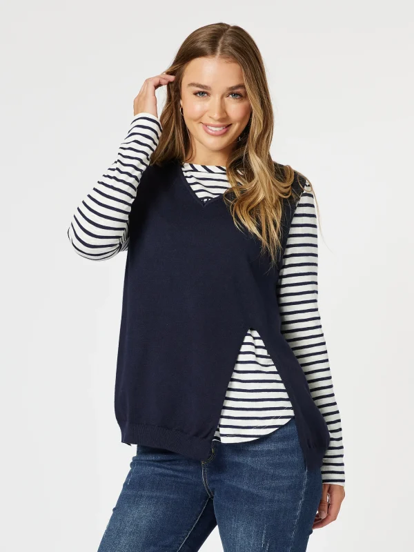 The Vicky Vest is a versatile and stylish piece that would be a great addition to any wardrobe! Whether dressed up with a blazer or down with a striped tee.