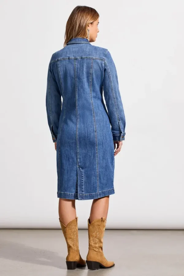 Long Fitted Denim Dress Jacket - Image 5