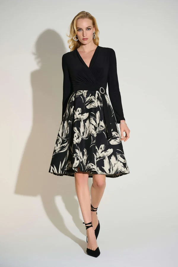 Jacquard Floral Fit & Flare Dress - Image 2
