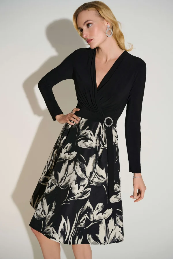 Jacquard Floral Fit & Flare Dress - Image 5