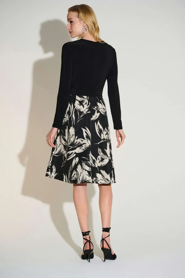 Jacquard Floral Fit & Flare Dress - Image 4