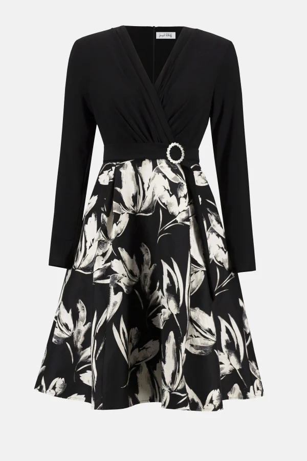 Jacquard Floral Fit & Flare Dress - Image 3
