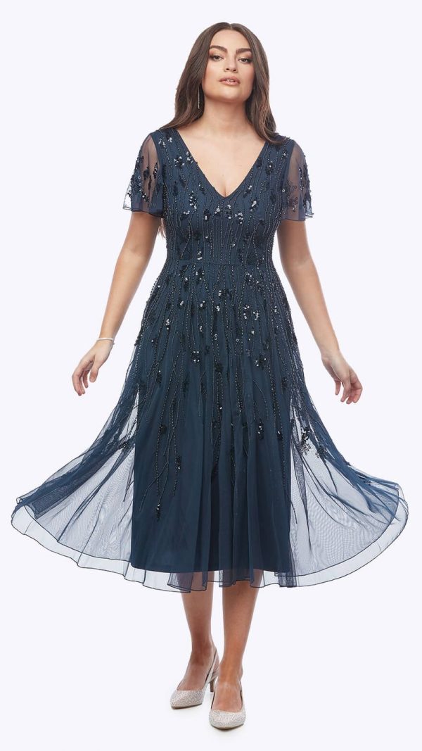 Tea Length Beaded Dress
