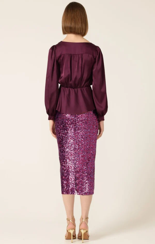 Satin Faux Wrap Top - Image 4